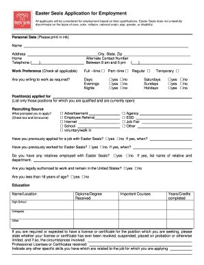 easter seals application for funding